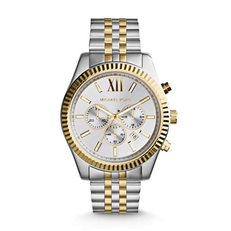 michael kors mk8600|oversized lexington two tone watch.